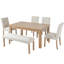Ensemble de table de salle à manger 6 pièces avec tables rectangulaires et chaises rembourrées-1363469068