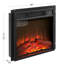 Foyer électrique 18 po 1400 W 120 V, flammes réalistes, verre trempé noir, 3 intensités de flamme, foyer de décoration intérieure, télécommande, unité de chauffage écoénergétique