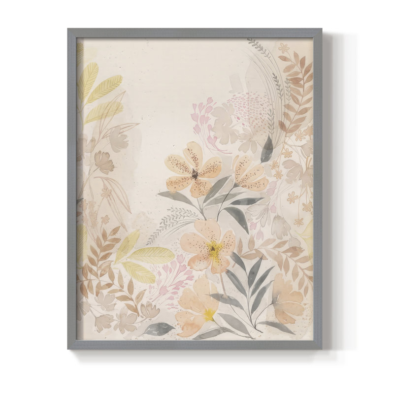 Windswept Wildflowers II, reproduction encadrée - bois massif, H 30 po x l 24 po, Gris