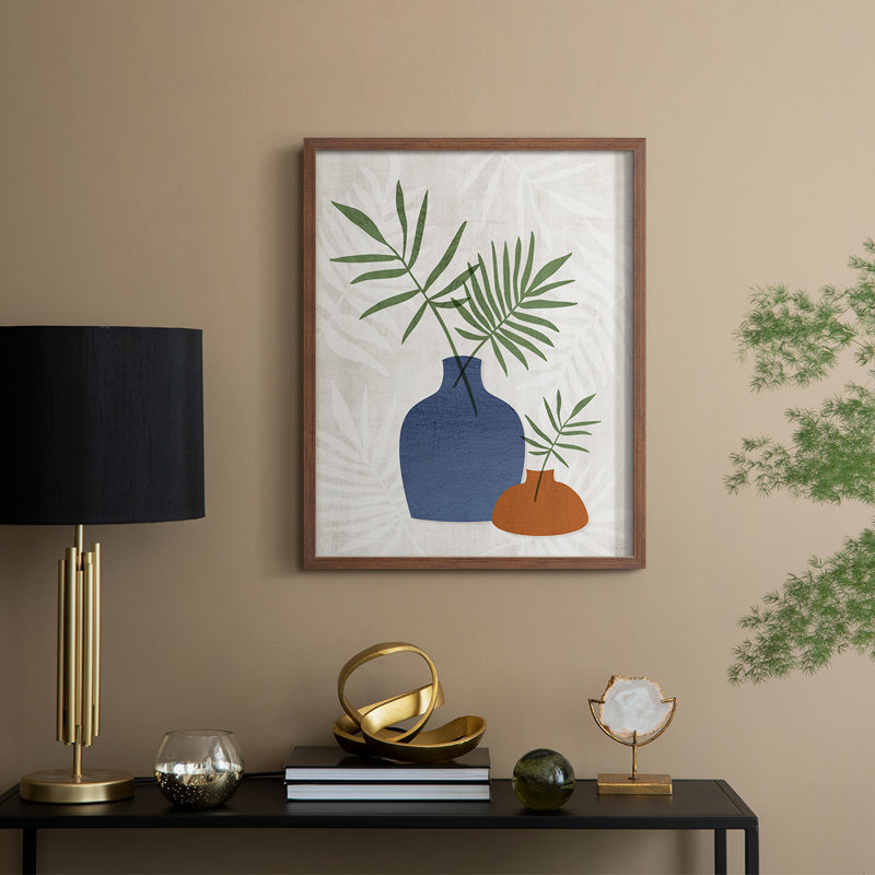 Palm Still Life I, reproduction encadrée - bois massif, H 30 po x l 24 po, Noyer