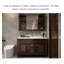 Meuble-lavabo en bois d'hévéa de style américain avec comptoir en marbre et lavabo en céramique intégré American Country