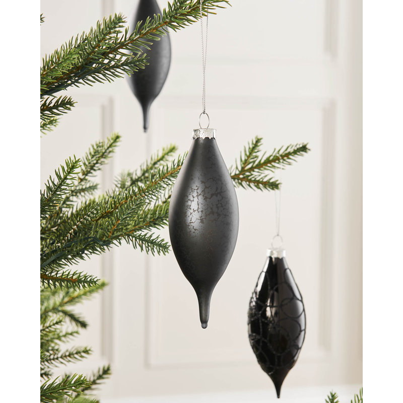 14.71cm Solid Colour Plastic / Acrylic Bauble, Black