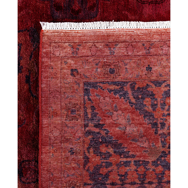 Overdyed Hand-Knotted Wool Modern-Contemporary Pink Area Rug 10' 2" x 14' 1"