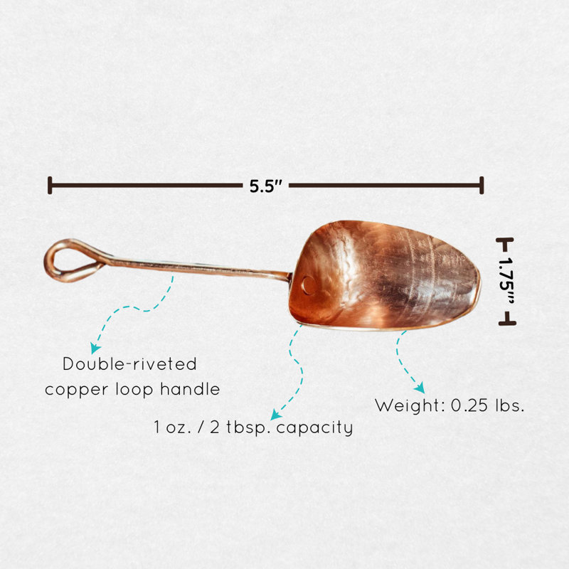 Sertodo Copper Scoop, 1 oz. capacity
