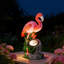 Statue de jardin flamant rose en résine avec projecteur, figurine d'extérieur 10 po pour sentier de jardin