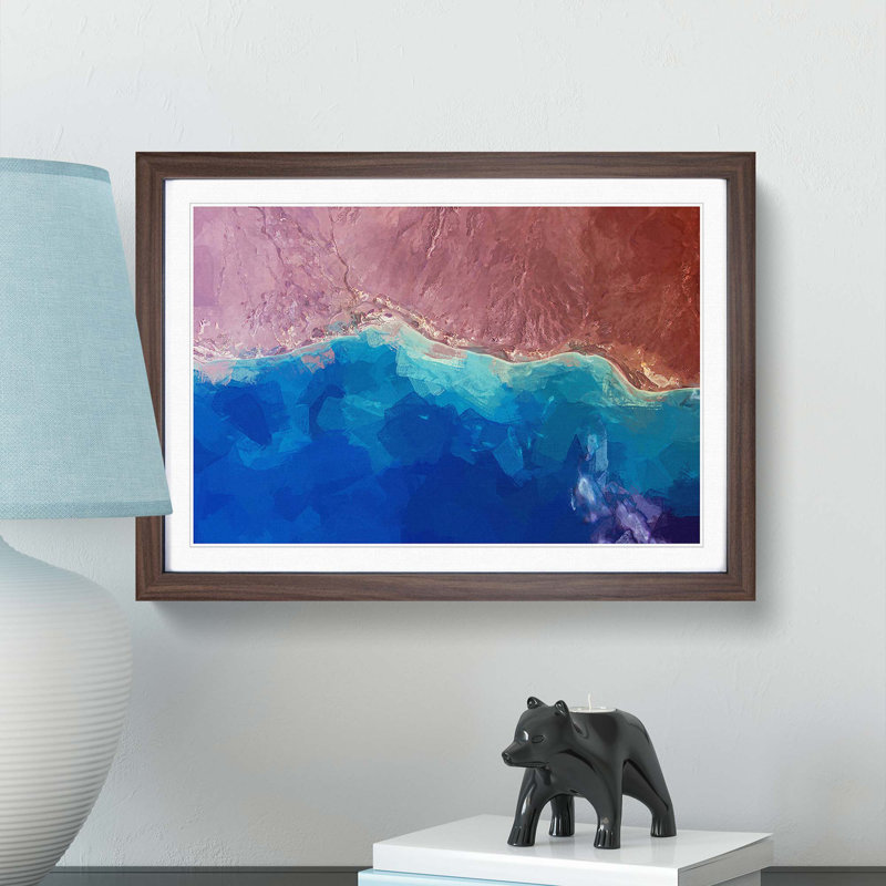 The Beauty of the Earths Landscape in Abstract - Picture Frame Painting Print, 48cm H x 65cm W x 2cm D, Walnut Framed