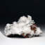 Mésolite et apophyllite sur Heulandite rouge de l'Inde