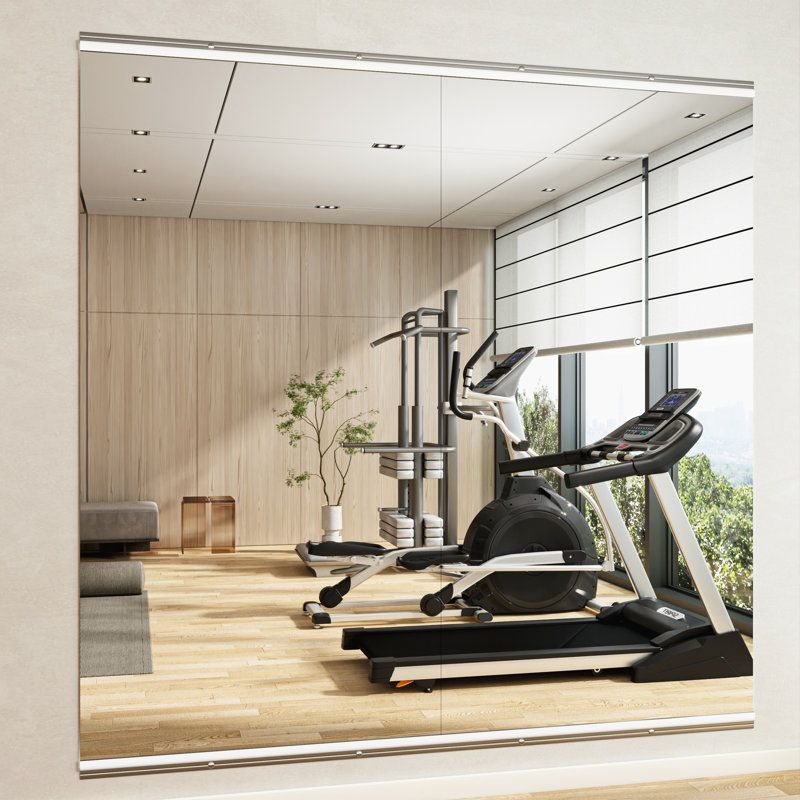 Miroir pleine grandeur rectangulaire rectangulaire, 47 po x 23,5 po, Argent
