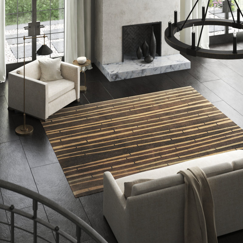 Designers Reserve Wool Striped Area Rug, Rectangle 6' x 9'