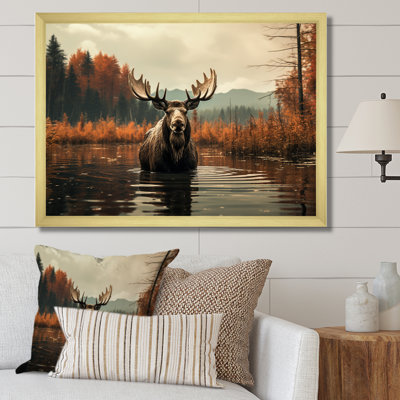 «Brown Orange Moose Autumn Palette», reproduction d'art sur toile