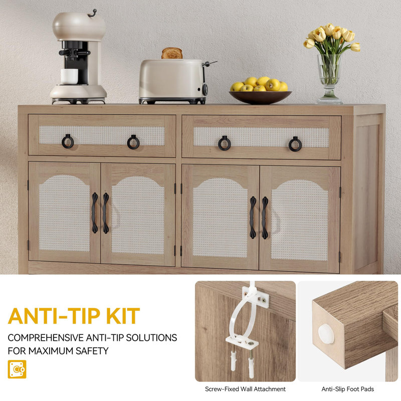 Buffet 47,2 "avec rangement Buffet, Chêne
