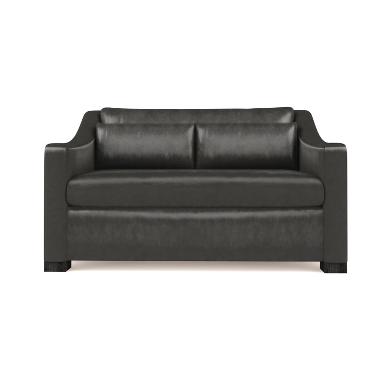 Causeuse Crosby, Cuir rétro graphite, H 32,5 po x l 60 po x P 43 po, Ébène