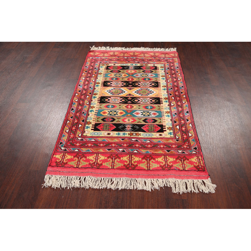 One-of-a-Kind 3'5" X 5'2" New Age Wool Area Rug in Multicolor