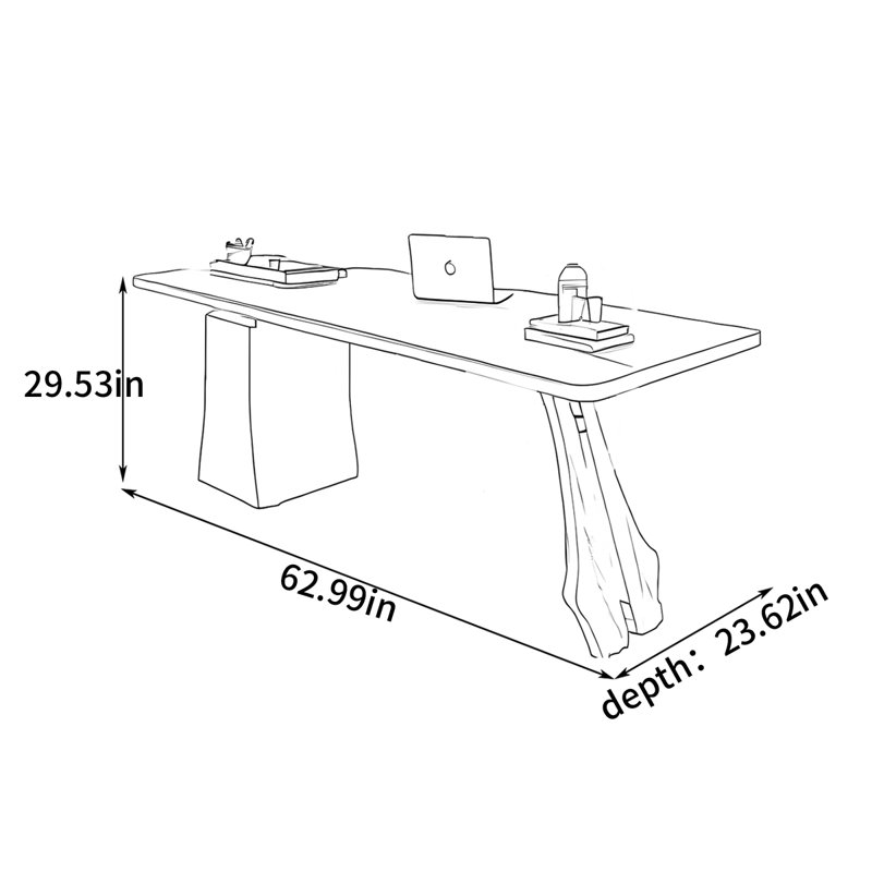 Creative Design Desk, 29.53" H x 62.99" W x 23.62" D