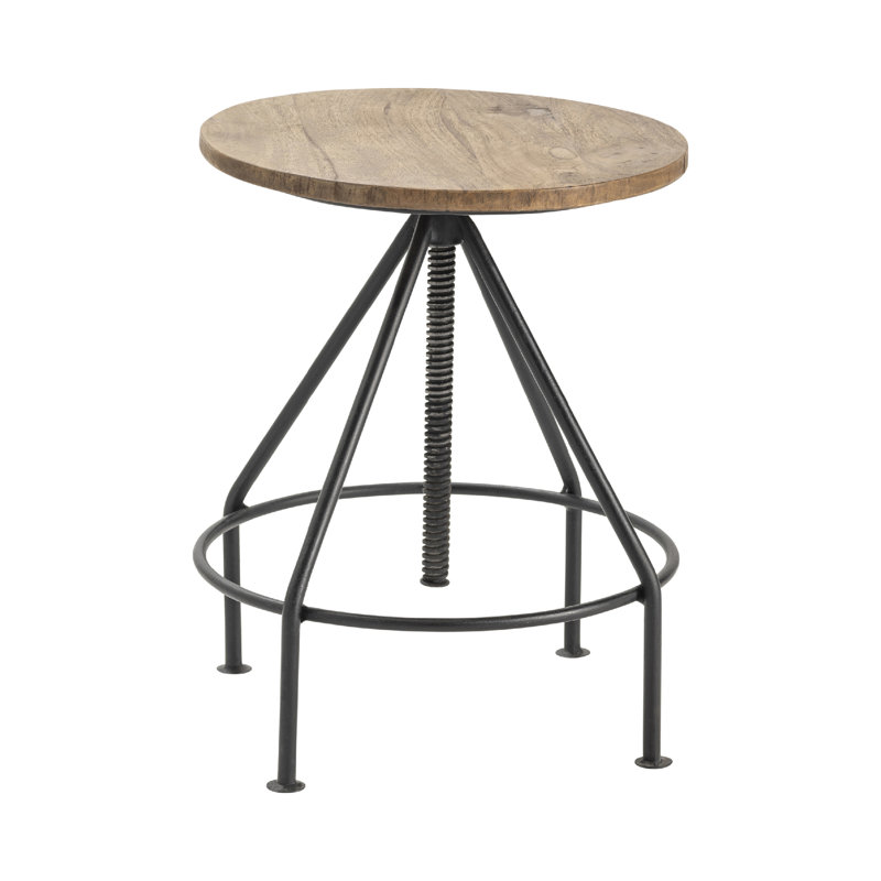 Tabouret de bar à hauteur ajustable en bois massif Collinsville