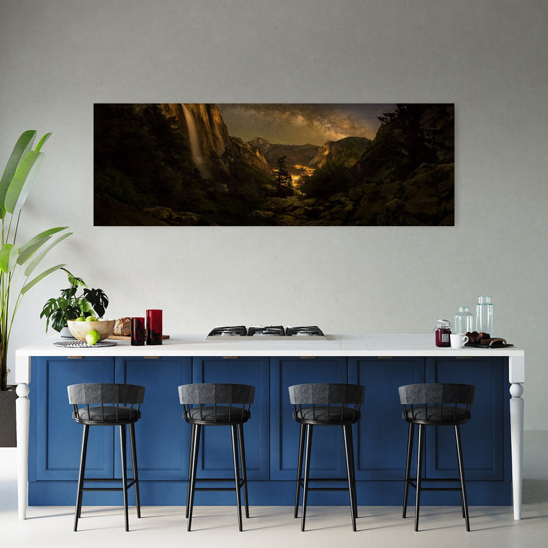 Yosemite Falls, paysage contemporain abstrait, art mural montagne, H 60 po x l 20 po