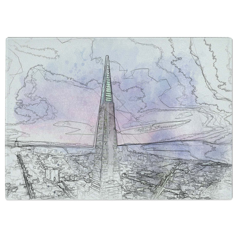 Tempered Glass Transamerica Building in San Francisco Chopping Board, 28.5 cm W x 20 cm L