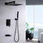 Système de douche mural avec pomme de pluie 10 "et robinet équilibré - noir mat 10" noir-125173529
