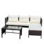 Ensemble de conversation pour patio extérieur 3 pièces Ensemble de conversation Canapé modulaire en osier Ratten