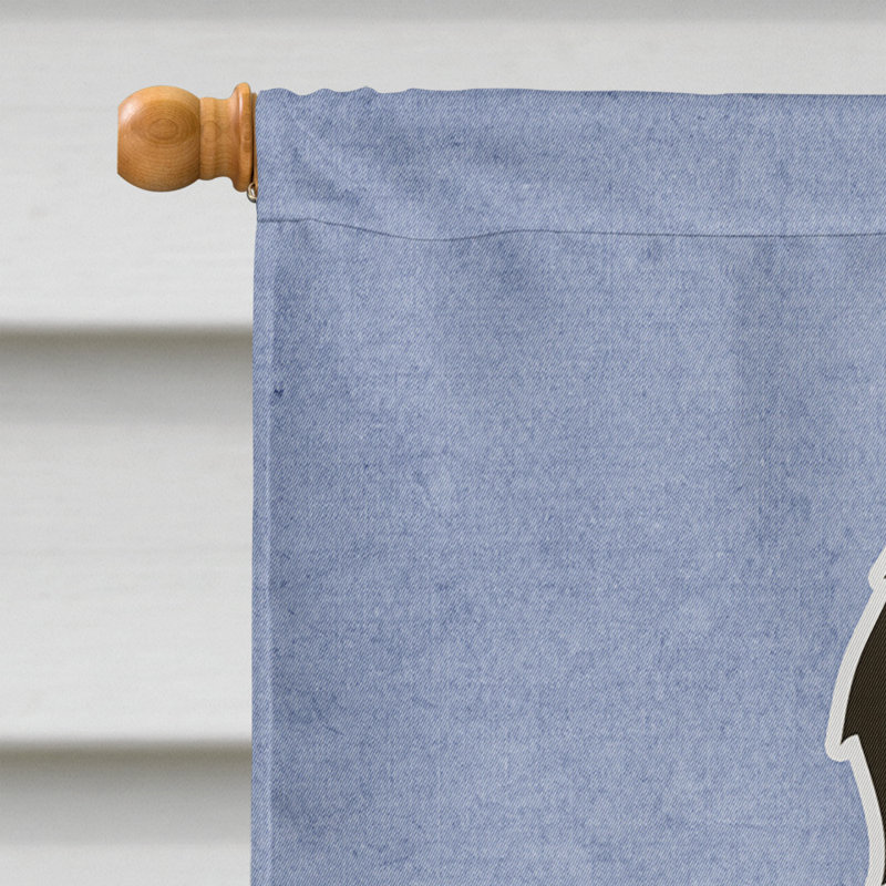 Polyester 2 côtés 40 x 28 po welcome drapeau maison, Berger de Brie brun