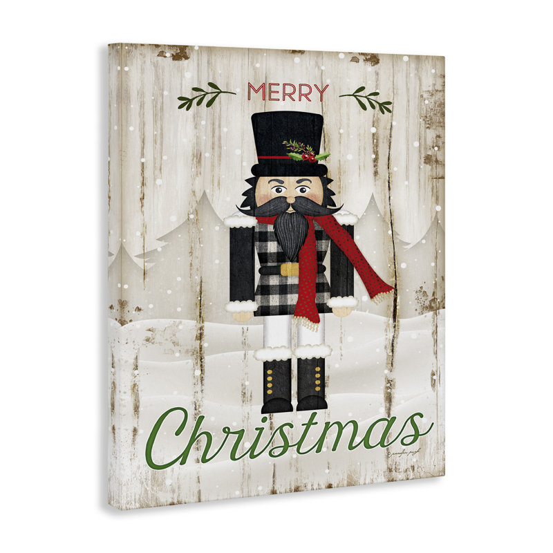 Art mural sur toile Merry Christmas Winter Casse-noisette par Jennifer Pugh, H 48 po x l 36 po