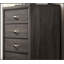 Commode 1 pièce de style contemporain avec un design moderne à deux tons, des pieds en bois et des poignées en nickel pour un rangement élégant dans la chambre à coucher