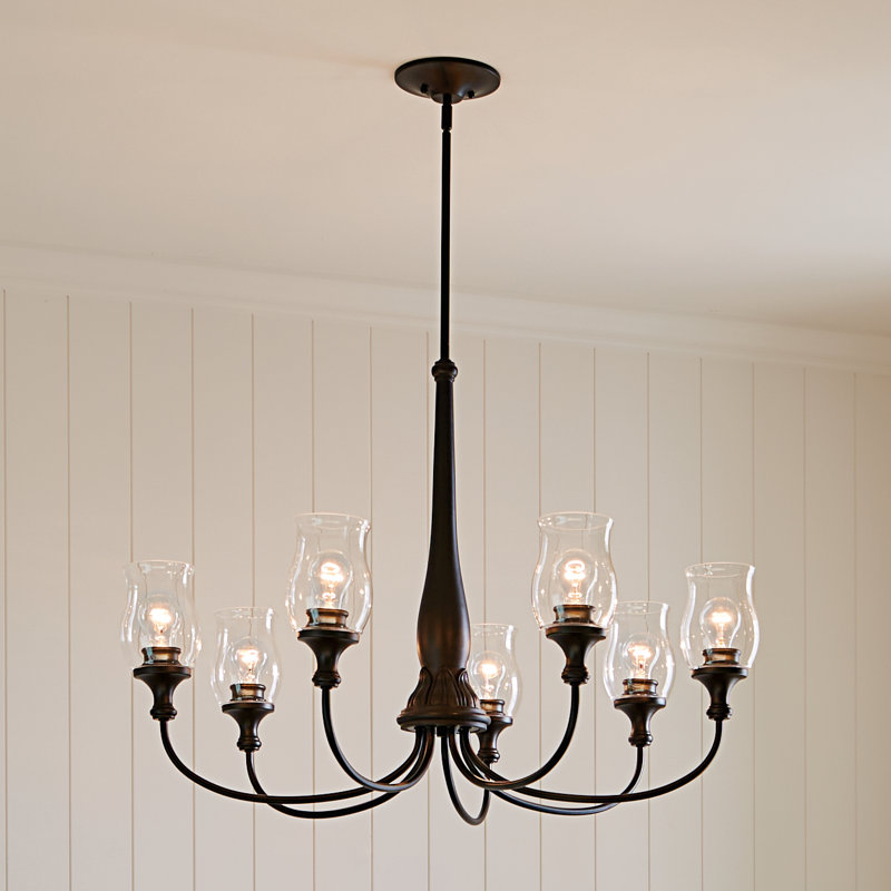 Lustre 35,6 pouces avec verre transparent Melis, Noir