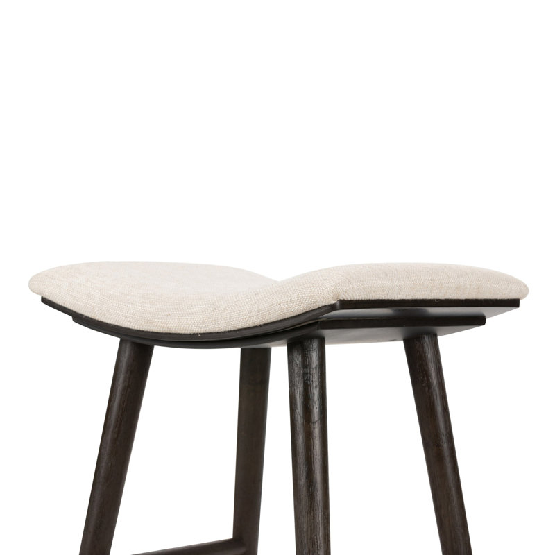 Union Wallis Belfast Solid Wood Stool, Counter Stool (26" Seat Height), Rayon/Viscose - Essence Natural/Black Parawood