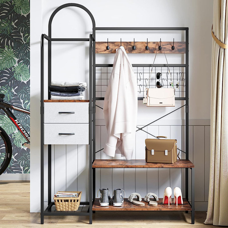 Hall Tree 47.24'' Wide with Shoe Storage