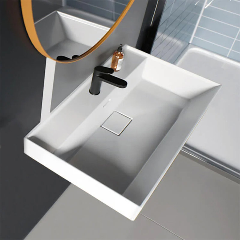 CeraStyle By Nameeks 18.9'' Ceramic Rectangular Bathroom Sink with Overflow, Single Hole Faucet