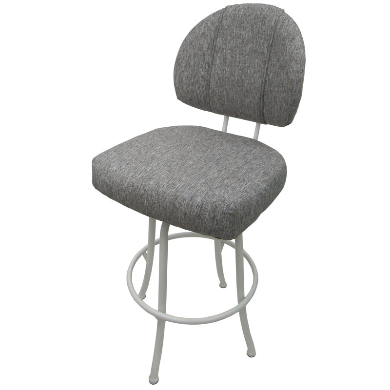 Ostrander Swivel Bar Stool, Gray, White, Counter Stool (26" Seat Height)