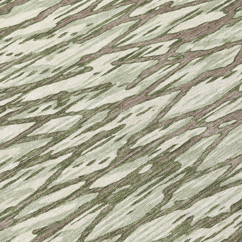 Machine Washable Indoor/Outdoor Chantille ACN2771 Modern Rug, Olive, 9' x 12'