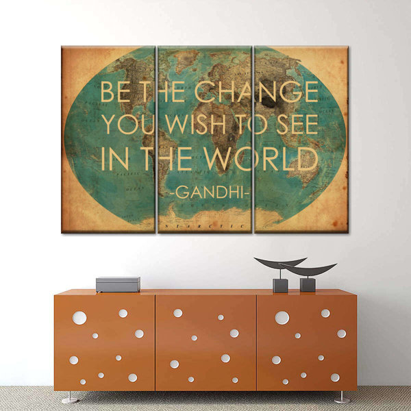 Trinx quot Be The Change World Map - %22 Be The Change World Map %22 By Tess P 3 Pieces 