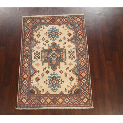 One-of-a-Kind 4'2" X 6'2" New Age Wool Area Rug in Beige