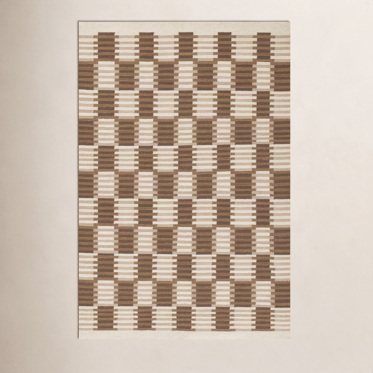Freya Hand-Woven Checkered Wool Rug, Rectangle 9' x 12'