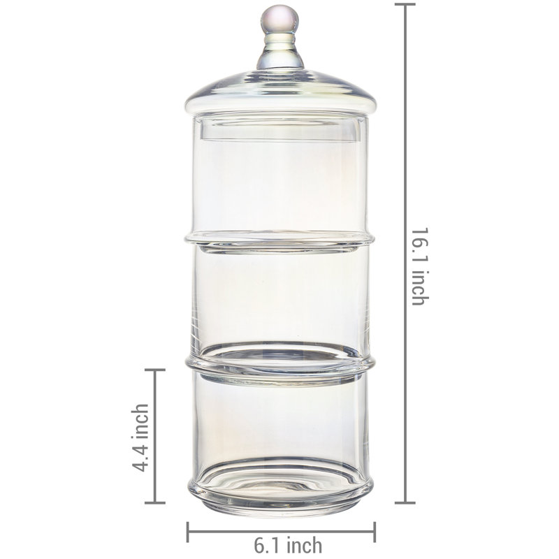 7393 ml 3 Tier Stacking Apothecary Jar, Multicolor
