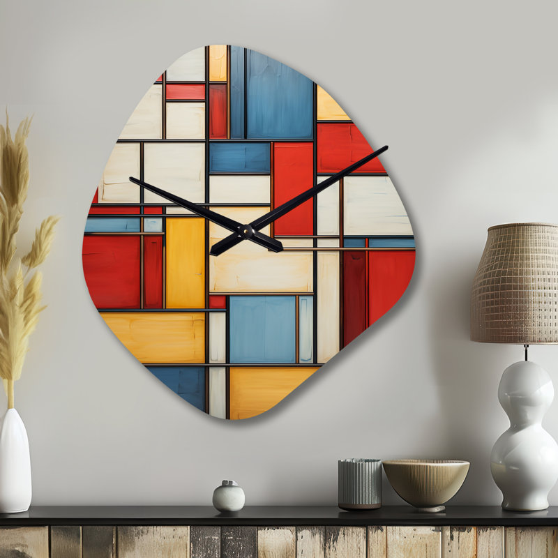 «Geometric Abstraction Composition II», horloge géométrique asymétrique en métal, Petit