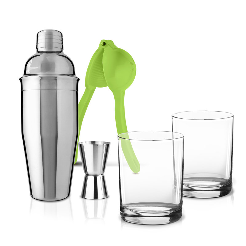 Ensemble à cocktail avec 2 verres à margarita, jigger et presse-citron
