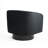 Everett Applewold Upholstered Black Velvet Swivel Barrel Chair with Solid Wood Base-1176152738