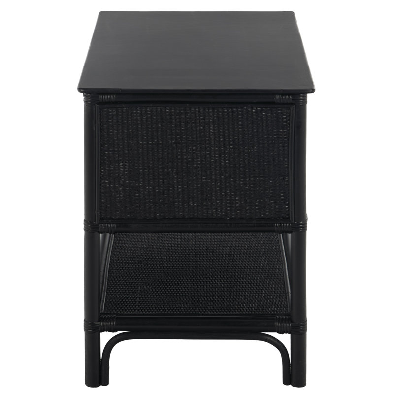 Table de chevet 2 tiroirs Delbert, Black