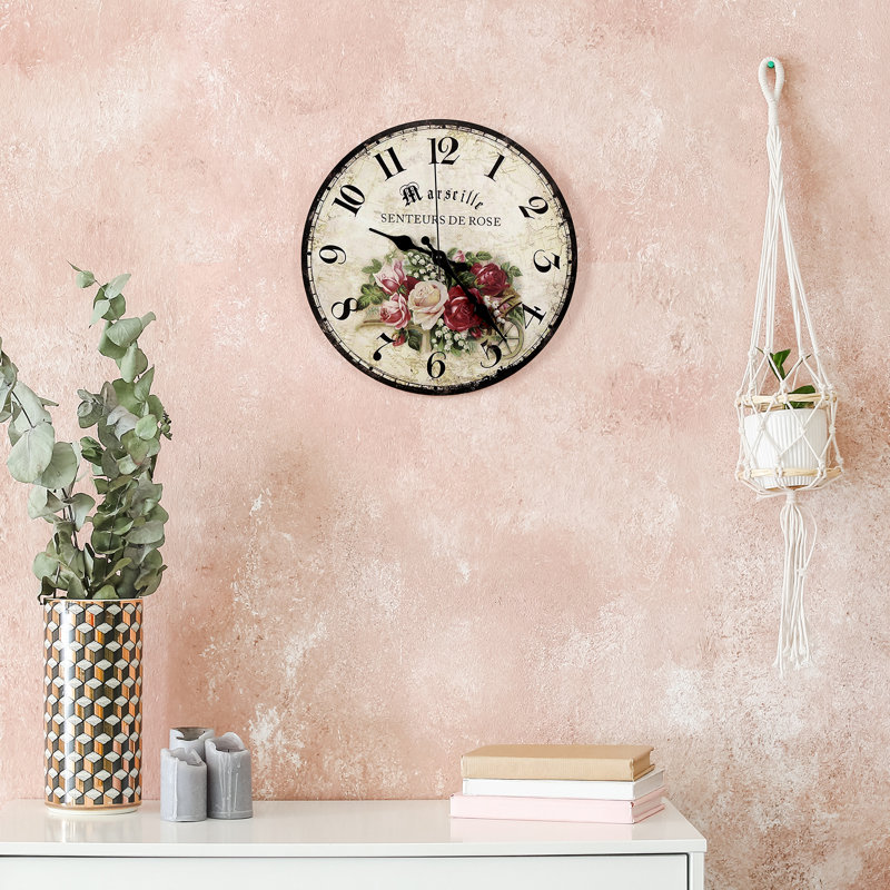 Dilmurat 12”MDF Wall Clock - Rose