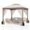 Pavillon de jardin avec moustiquaires 4 portes de sable à fermeture à glissière pour l'extérieur