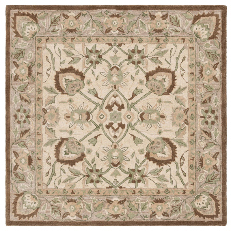 Desmonde Hand Tufted Wool Oriental Rug, Square 6'