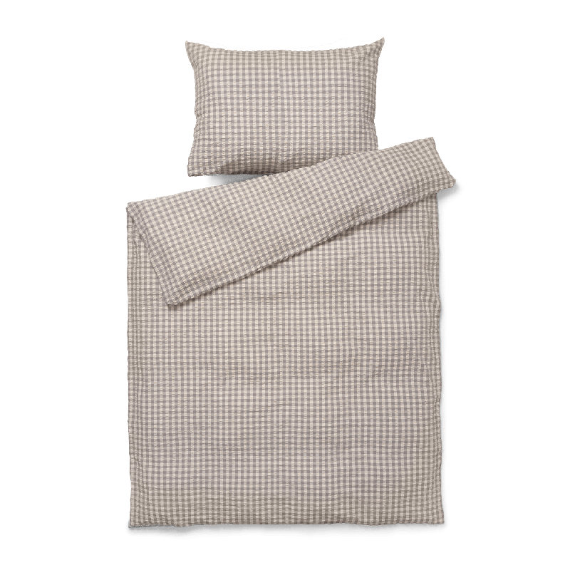 Baek And Bolge Duvet Cover, Twin Duvet Cover + 1 Standard Pillowcase, Gray/Birch
