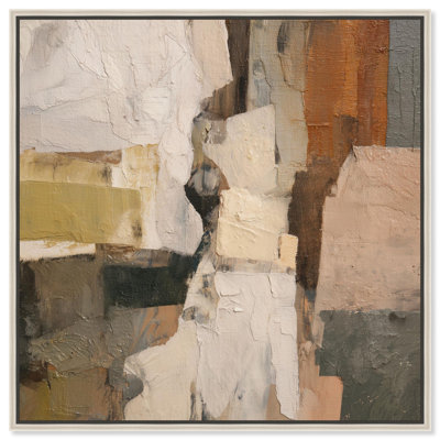 Fissured Field I Canvas Print Boho Brown Wall Art by Art Remedy, Silver Frame, 24 x 24