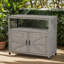 Armoire de patio en bois de sapin massif avec table de bar intérieure grise, conception à lattes élégante pour un look élégant, rangement pour grands outils, buffet, outils de rangement spacieux, multi --1135672081