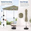 10 pi Parasol de terrasse en aluminium à DEL RVB RVB pour jardin, terrasse, usage commercial