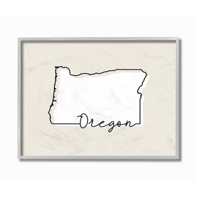 " Oregon Home State Map Neutral Design "