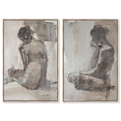 Oliver Gal Bare Elegance Set Portrait - Heavy Gel Top Coat Framed Canvas Art