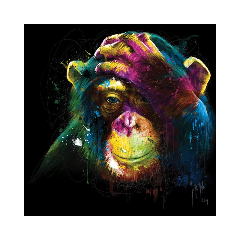 Reproduction d’art graphique, "Darwin preoccupations" par Patrice Murdock, Toile tendue, Pas de tapis